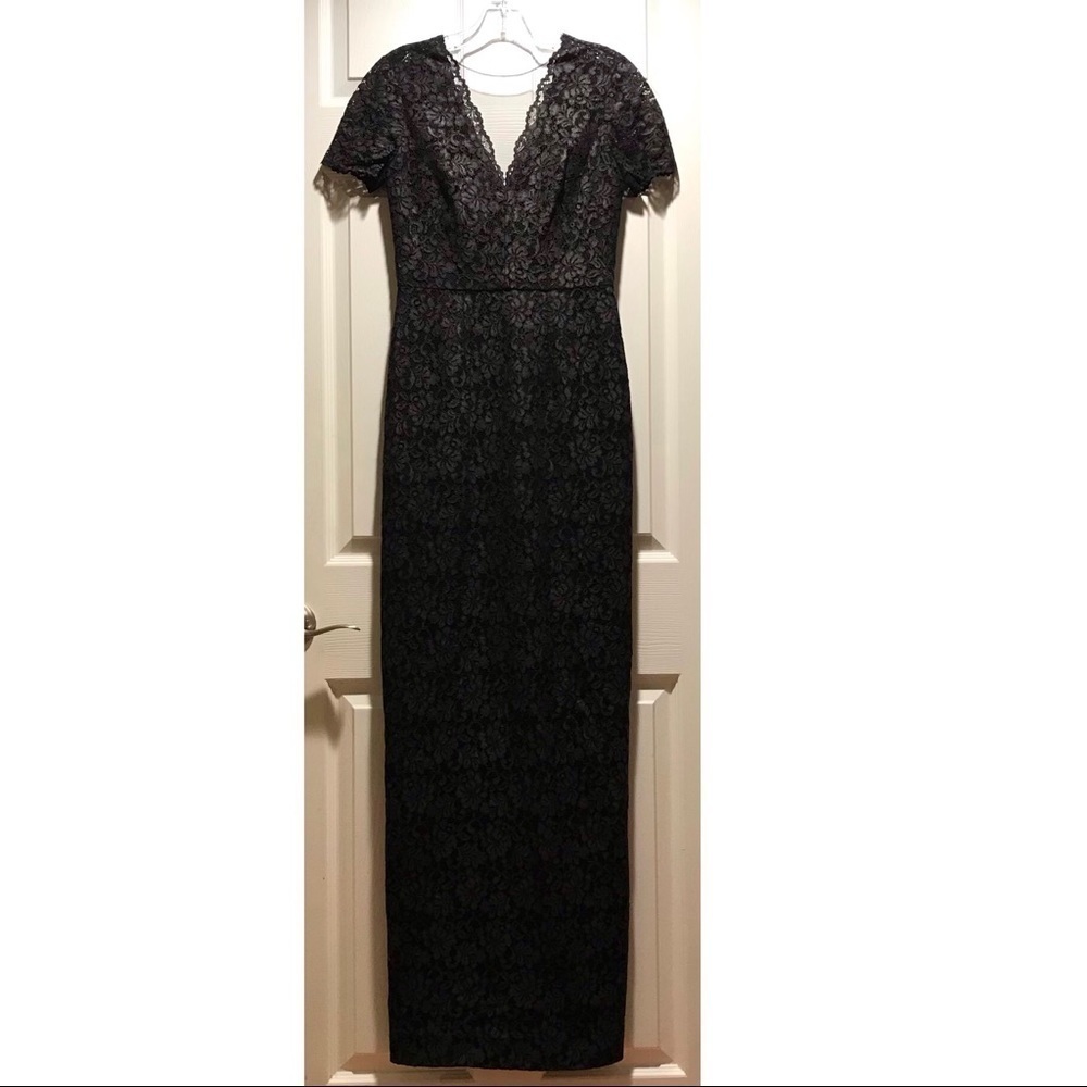 THEIA Lace Column Gown, Long/Full Length